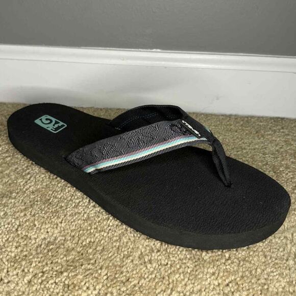 NWOT Teva Mush II Slip On Outdoor Walking Flip-Flop Sandals Black Women's US 11 - Picture 1 of 8